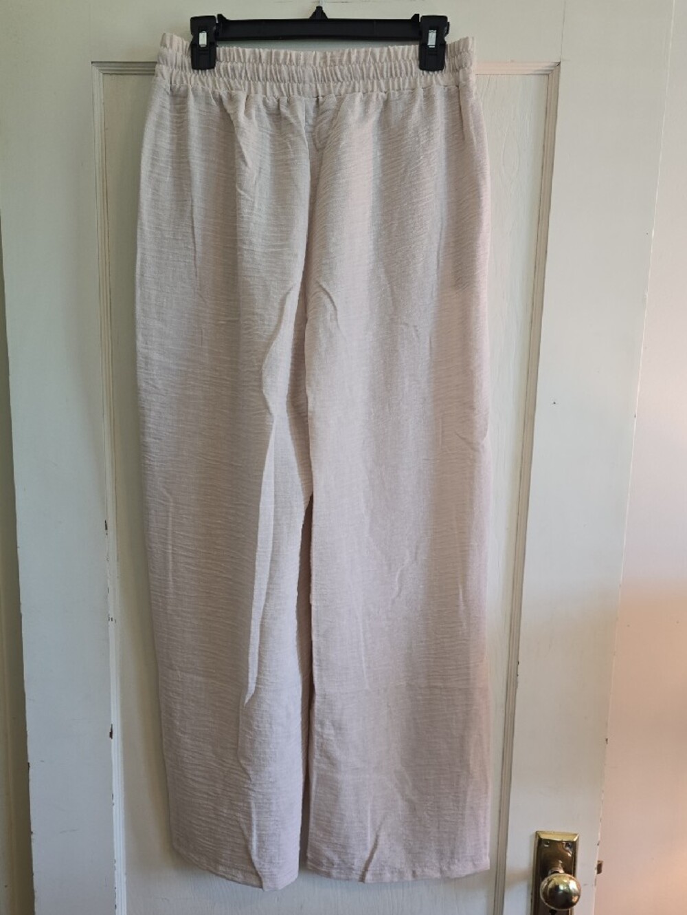 NWOT Cream Wide-Leg Drawstring Pants- L - Picture 5 of 6